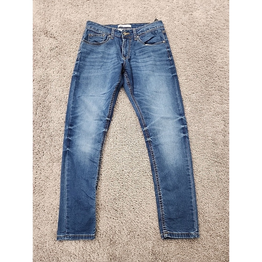 Zara Jeans Mens 32 Blue Good Slim Fit Mid Rise Faded Stretch 8235/400/427/42